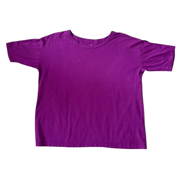J. Jill Pima Cotton Elbow Sleeve Tee Women's Size Large Purple Soft Stretch - Picture 7 of 15